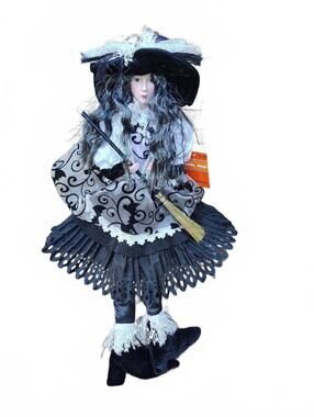 Spooky Village Sitting Witch Halloween Decoration